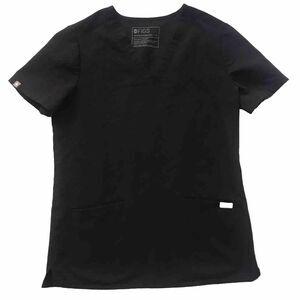 Figs Scrub Top Womens XS Casma V-Neck Technical Collection Black Shirt Uniform
